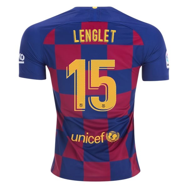 Camiseta Barcelona NO.15 Lenglet Primera equipo 2019-20 Azul Rojo
